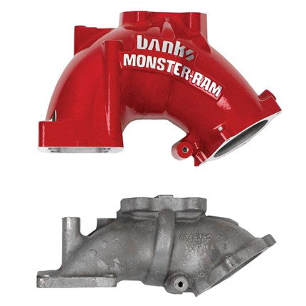 Banks Monster-Ram Intake System w/Fuel Line (Red) w/High-Flow Heater & Billet Intake Plate 2019-2024 Dodge Ram Cummins 6.7L